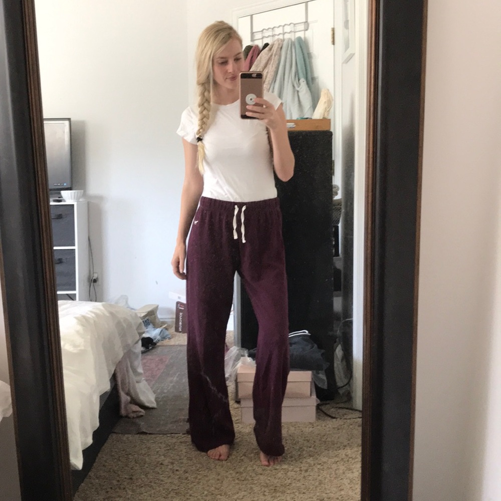 Victoria Secret soft maroon fleece sweat pants